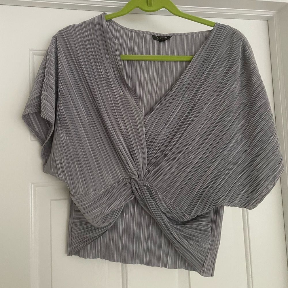 Topshop cropped silver shirt